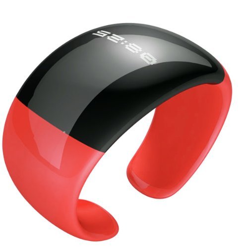 Design Bluetooth Bracelet Vibrating-Caller with LCD ID Alert Vibration Wristwatch Watch Digital Time (Pink)