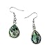 Silvertone Abalone Tear Drop Dangle Earrings Fashion Jewelry