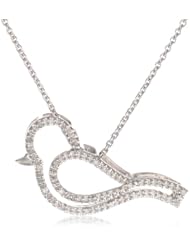 Silver and Diamond Sparrow Pendant Necklace (1/20 cttw, I-J Color, I3 Clarity), 18"