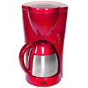 Kalorik TKM-17409 900-Watt 8-10-Cup Coffeemaker with Stainless-Steel Carafe, Red