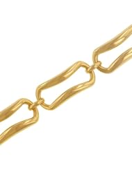 Curved Rectangular Link Style Bracelet w Lobster Clasp
