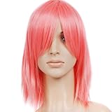 Pink Short Shoulder Length Anime Cosplay Costume Wig