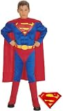 Super DC Heroes Deluxe Muscle Chest Superman Child's Costume, Large