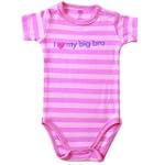 Hudson Baby Premium Shoulder Snap Bodysuit - Girls Siblings, I Love My Big Bro - 0-3 months