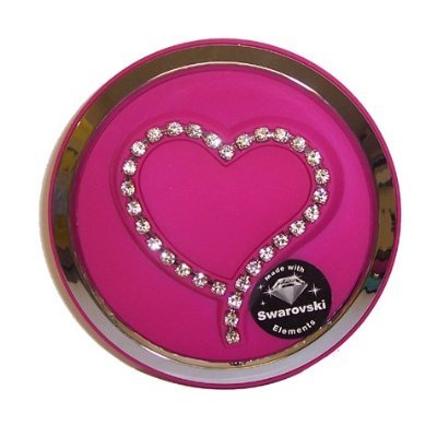 Danielle Soft Feel Touch Pink Compact Mirror With Swarovski Crystals No.380 Picture