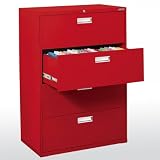 Sandusky 600 Series Lateral File Steel Cabinet 4 Drawer (Red) (53.25H x 36W x 19.25D)