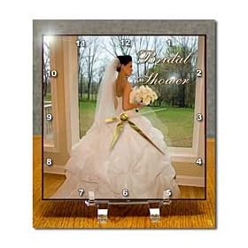 Bridal Shower - 6x6 Desk Clock by 3dRose LLC