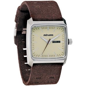 Nixon The Graduate Men's Stainless Steel Case Brown Fabric Strap Quartz Watch A680-934