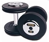 Troy Barbell PFD-045C Black Troy Pro-Style Cast dumbbells - Chrome endplates - 45 lbs.
