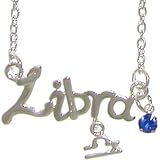 Libra Horoscope Zodiac Nameplate Necklace In Silver