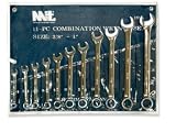 Combination Wrench Set, Polish 3/8 to 1 Inch - 11 Pieces