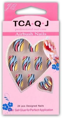 HUMASOL 24pcs Set Acrylic False Nail Tips French Full Nails Art Free Glue