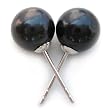 HinsonGayle AAA 7.5-8.0mm Black Pearl Stud Earrings (14kWG)