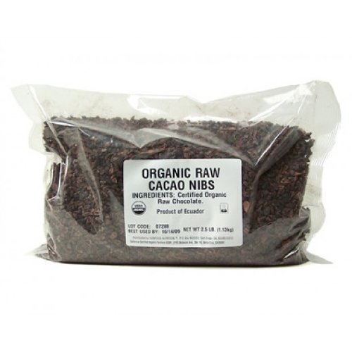 Sunfood Cacao Nibs (raw, certified organic), 2.5-Pound Bags