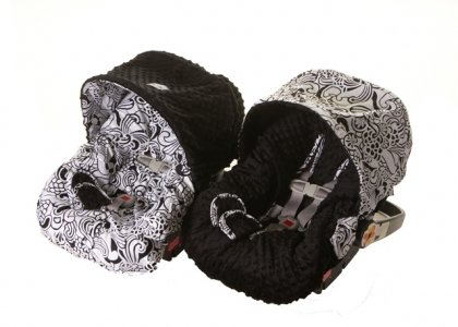 Itzy Ritzy - Infant Car Seat Cover - Licorice Swirl