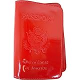 Lipstick Red Patent Leather Solid Colors Baekgaard Leather Brights embossed passport holder