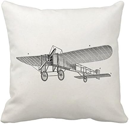 Sengreat 18"x18" Both twin sides Vintage Propeller Airplane Retro Old Prop Plane Cotton Polyester Decorative Throw Pillow Cover Cushion Case