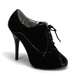 Women's Sexy Black Shoes 4 3/4 Inch Heel Sexy Peep Toe Oxford Shoe High Heel Velvet