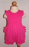 Ralph Lauren - Ralph Lauren Baby Girls Ruffled Romper w/ Polo Pony Logo