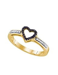 0.12CTW BLACK DIAMOND HEART RING