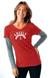 Los Angeles Angels of Anaheim Women's Tri Blend V Neck Long Sleeve Layered Tissue Tee - by Alyssa Milano