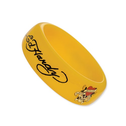 Ed Hardy Love Kills Slowly, Yellow Acrylic Bangle