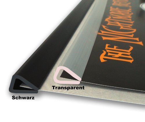 Produkt-Bild: Posterleisten 62cm Schwarz 1 Paar =2 St. Kunststoff H&auml;nger mit 2 &Ouml;sen 620x10mm
