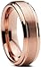 Tungsten Wedding Band Ring 6mm for Men Women Comfort Fit 18K Rose Gold Plated Beveled Edge Brushed Polished Lifetime Guarantee