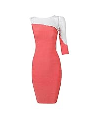 Sexy Nylon/Rayon/Spandex One Shoulder Stretchy Lace Backless Sheath Bandage Dress/Bodycon Dress/Club Dress/Party Dress 