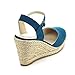 C LABEL ROLLIN-1 Women's Ankle Strap Sling Back Espadrille Wedge Sandal
