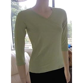 MARRIKASBamboo3/4SleeveCrossoverTopSAGELARGE(14)