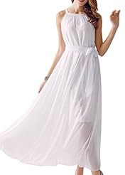 Belted Chiffon/Polyester Bridesmaid Dress/Maxi Dress 