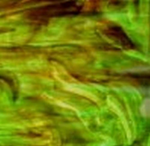Wissmach Dk Brown-green-white Wispy Stained Glass Sheets - 3 Pieces 8" X 12" (2sf)