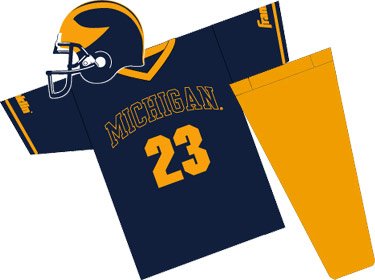 Michigan Wolverines Youth NCAA Team Helmet and Uniform Set by Franklin Sports (Small)
