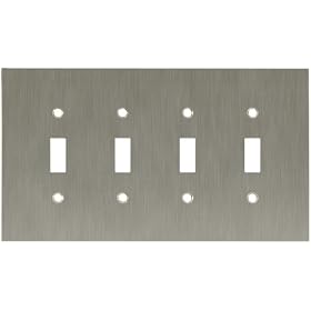 Liberty Hardware 64929 Convex Quad Switch Wall Plate, Satin Nickel