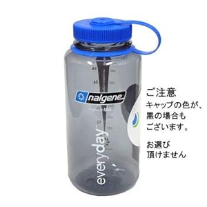 nalgene（ナルゲン） 広口1リットル Tritan グレー カラーボトル＋ HDボトルケース＋ イージーシッパー（飲み口）