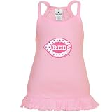 MLB Cincinnati Reds Toddler Girls Pink Ruffle Logo Tunic Tank Top (2)