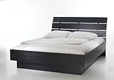 Tvilum Scottsdale Full Bed, Black and Woodgrain