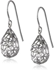 Sterling Silver Filigree Pear Dangle Earrings