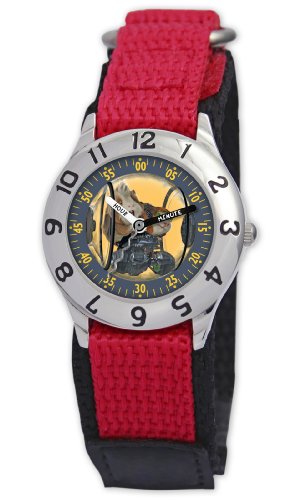 Disney Kids' D861S505 G-Force Agent Darwin and Hurley Time Teacher Red Velcro Watch