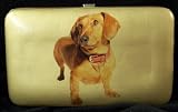 Designer Dog Wallet - Hard Case Padded Dachshund Wallet