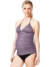 Maternity Halterneck Ditsy Floral Tankini Top