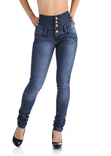 Tropa 43 ハイウエスト スキニー ジーンズ・ブルー