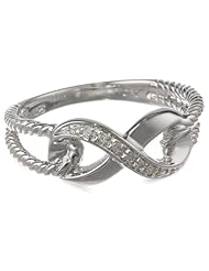 Sterling Silver Infinity Rope Diamond Ring (0.03 cttw, I-J Color, I2-I3 Clarity)