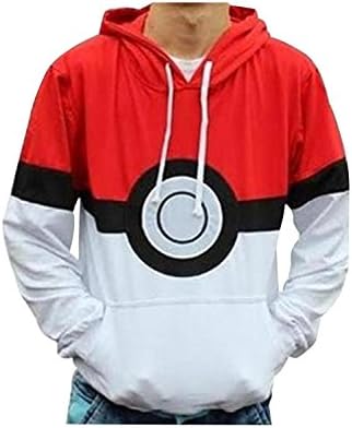Kucos Unisex Pokemon Pullover Hoodie Pokeball Costume Sweatshirt