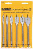 DeWalt DW1587 6 Bit 3/8-Inch to 1-Inch Spade Drill Bit Assortment