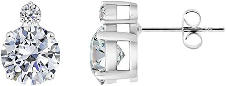 FAVAVA Rhodium Plated Diamod Color Stud Earrings Made With Genuine Swarovski Elements Crystals