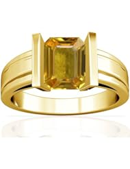 18K Yellow Gold Emerald Cut Yellow Sapphire Solitaire Ring