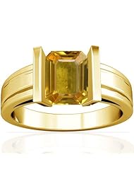 14K Yellow Gold Emerald Cut Yellow Sapphire Solitaire Ring