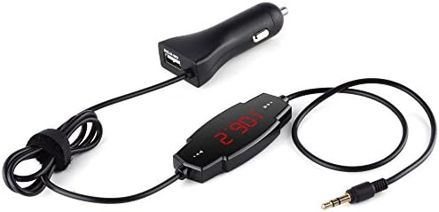 Alisan Wireless FM Transmitter for Car, bundle with 3.5mm aux plug and car charger, Hands-free Calling Audio Radio Adapter, Stream Music for Car Stereo System for iPhone 6 6S Plus Samsung and More
